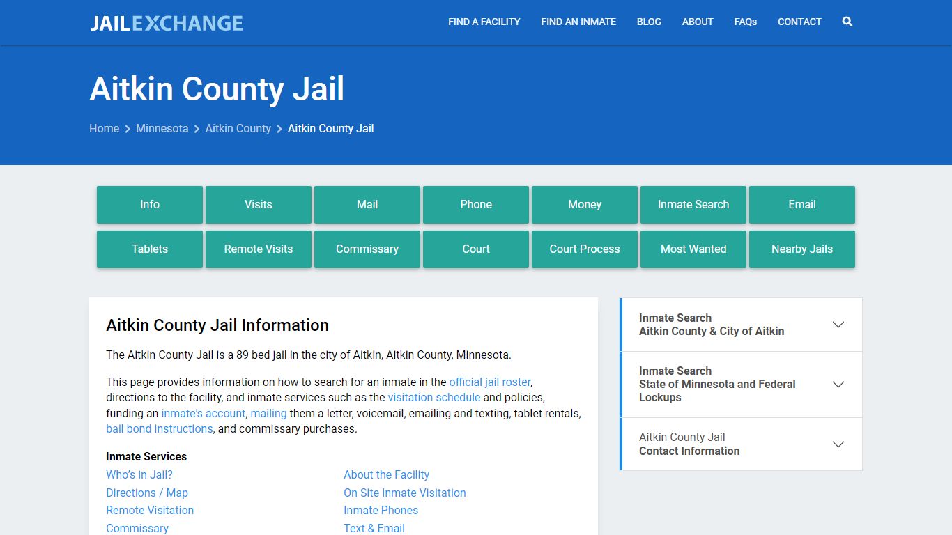 Aitkin County Jail, MN Inmate Search, Information